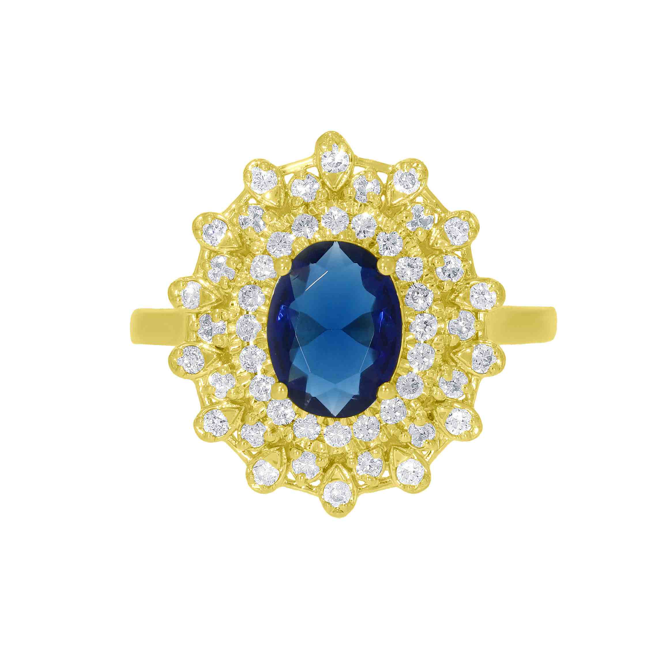 Oval Blue Sapphire With Diamond Halo Engagement Rings LR11794A